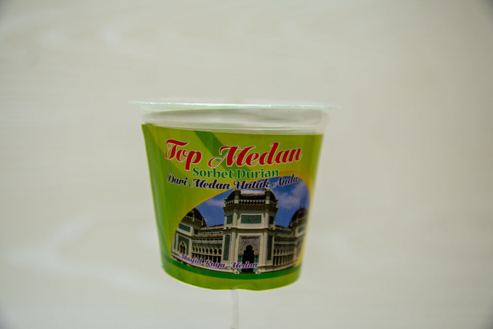 Green Top Medan durian sorbet cup